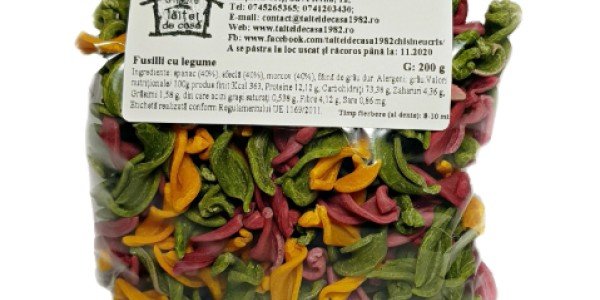 Fusilli cu legume (200 g, pachet)